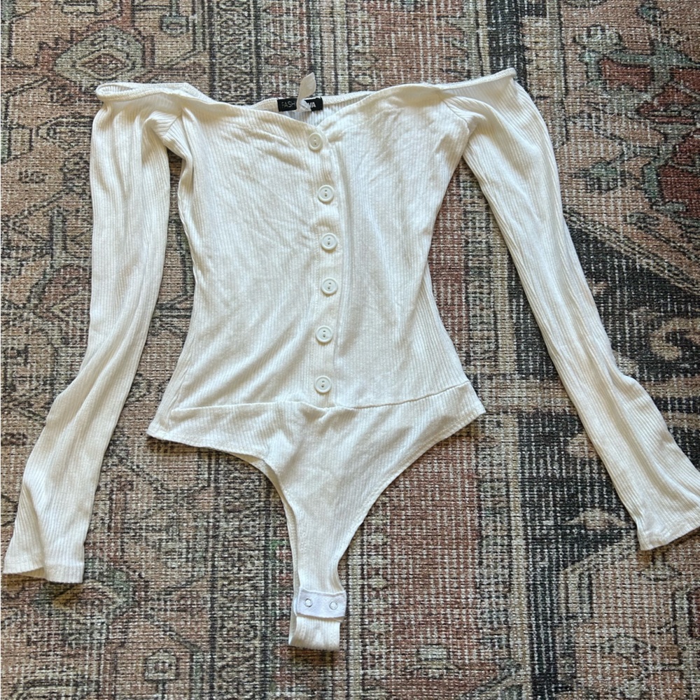 White off the shoulder bodysuit
